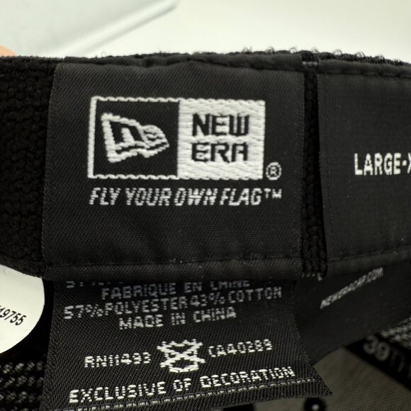 NEW ERA Black Mesh Snapback Cap L/XL – Modern Logo Trucker Hat, Adjustable - Picture 8 of 11